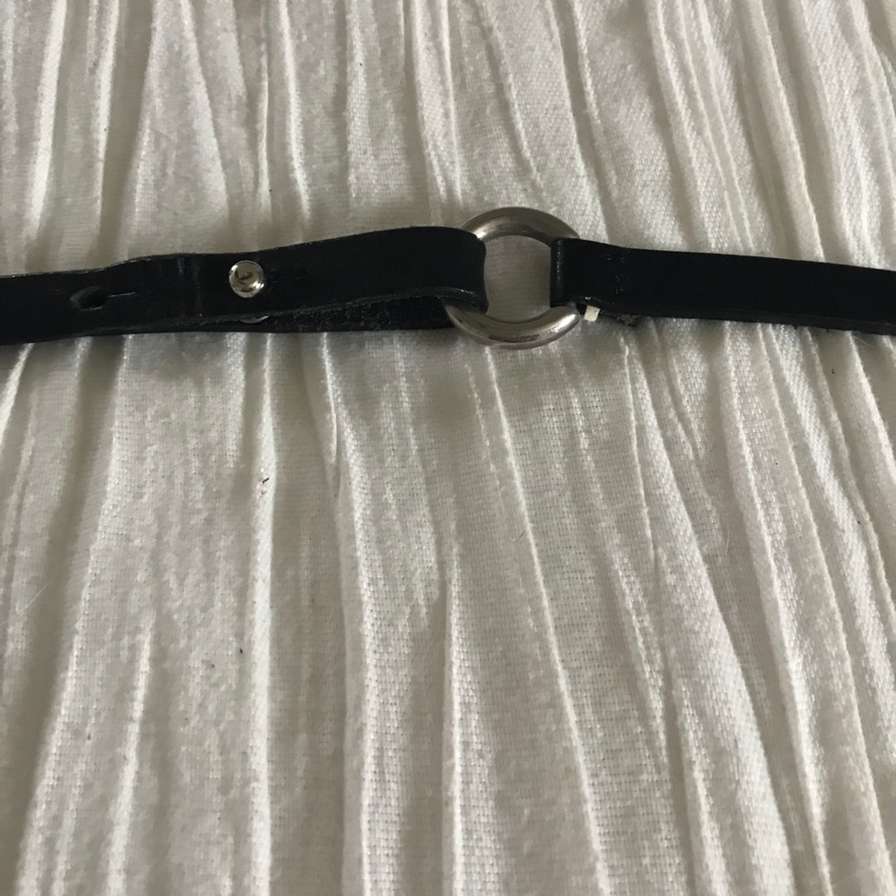 Skinny black dress belt